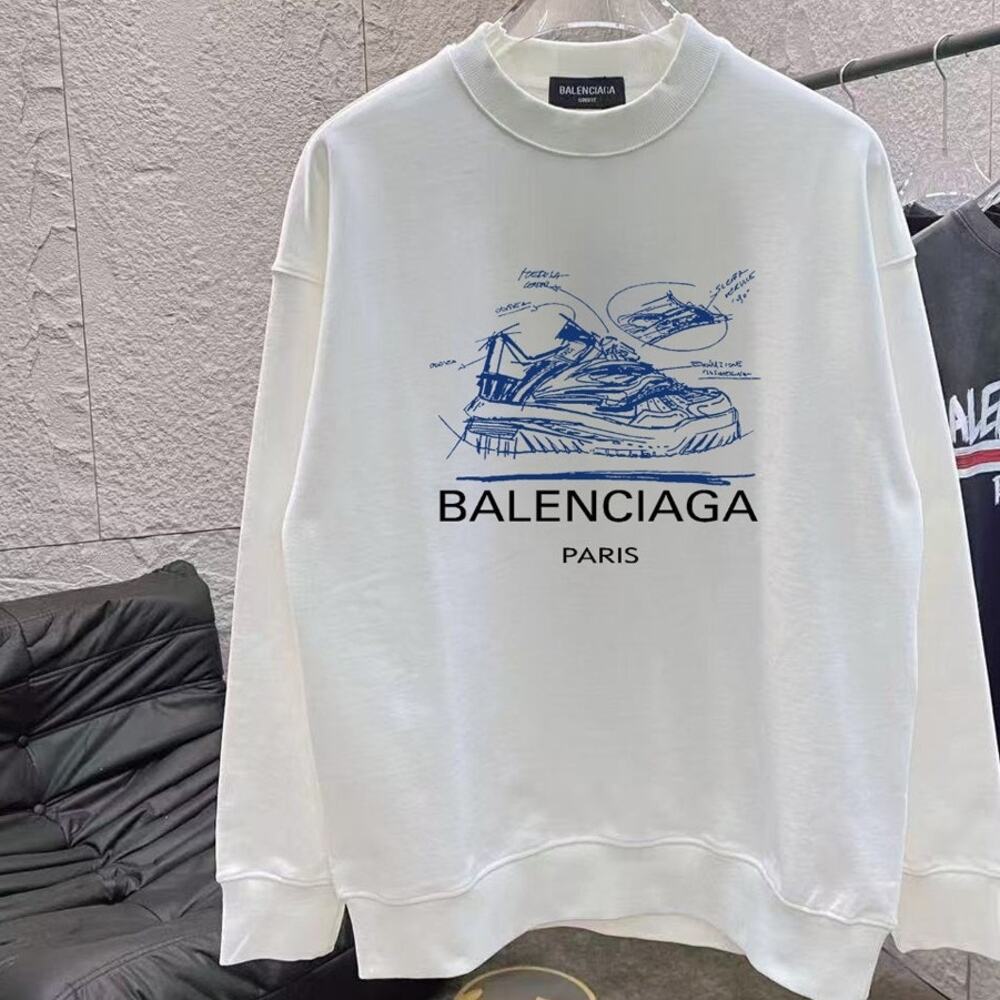 Balenciaga White Long Sleeve Sweatshirt